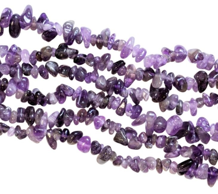 Amethyst A chips 5-8mm on a 80cm thread