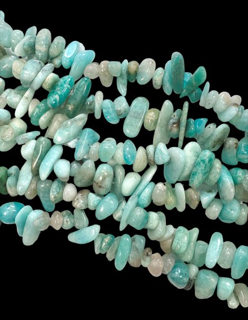 Amazonite Russia A chips 5-8mm on a 80cm thread