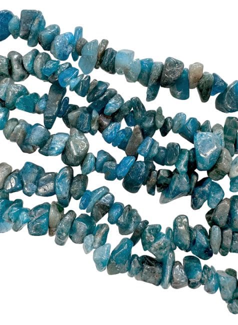 incense at Blue Apatite Chips 3-8mm on a 80cm thread