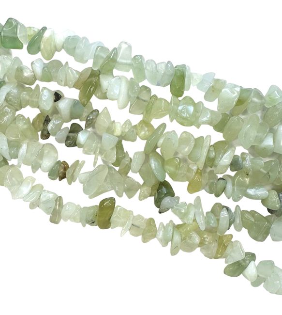 Chinese jade chips A 5-8mm on a 80cm thread