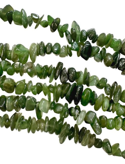 Jade Nephrite Canada AA chips 5-8mm on a 80cm thread