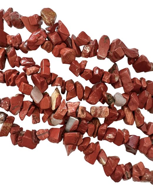 Red Jasper A chips 5-8mm on a 80cm thread
