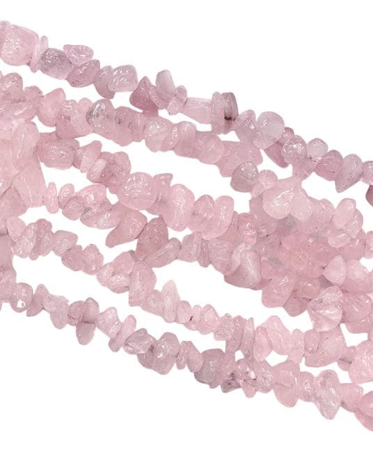 incense at Rose Quartz A chips 5-8mm on a 80cm thread