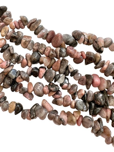 Rhodonite chips 3-8mm on a 80cm thread