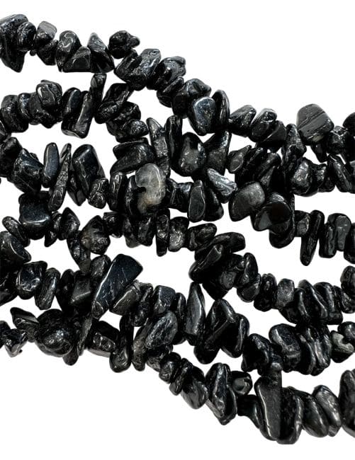 Black Tourmaline Chips 3-8mm on a 80cm thread