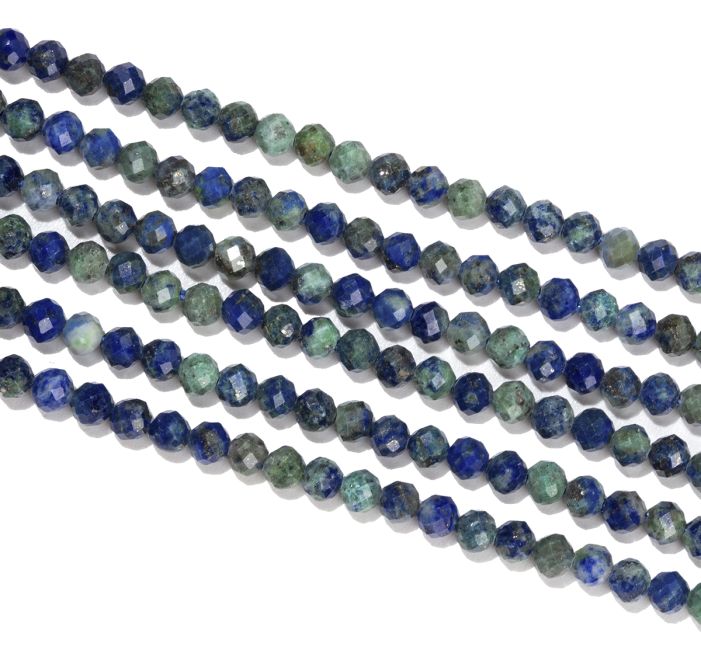 Faceted Azurite & Malachite A 3mm beads on 40cm wire