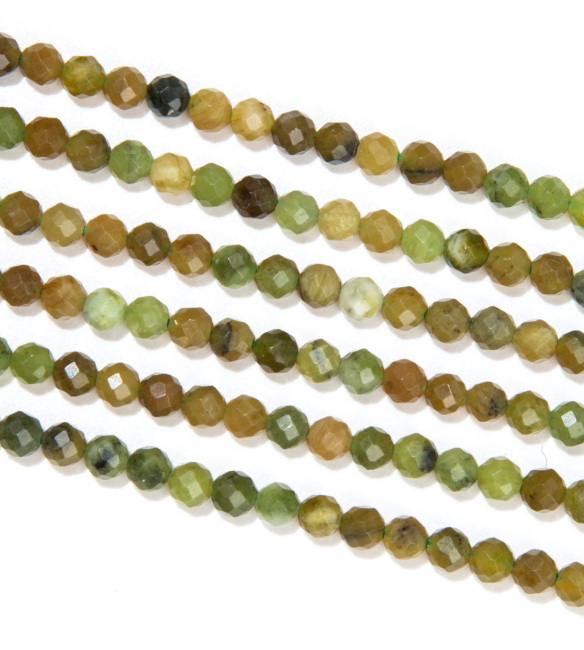 Jade Nephrite Canada Faceted A 3mm beads on 40cm wire