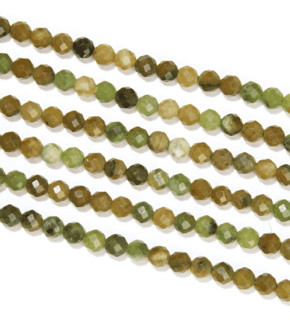 Jade Nephrite Canada Faceted A 3mm beads on 40cm wire