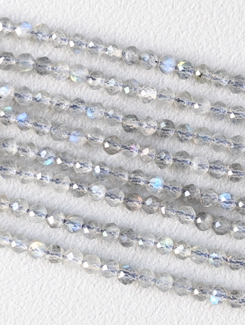 Faceted Labradorite AA beads 3mm on 40cm wire