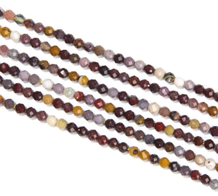 Faceted Mokaite AA 3mm beads on 40cm wire