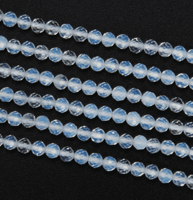 Faceted Opalite A 3mm beads on 40cm wire