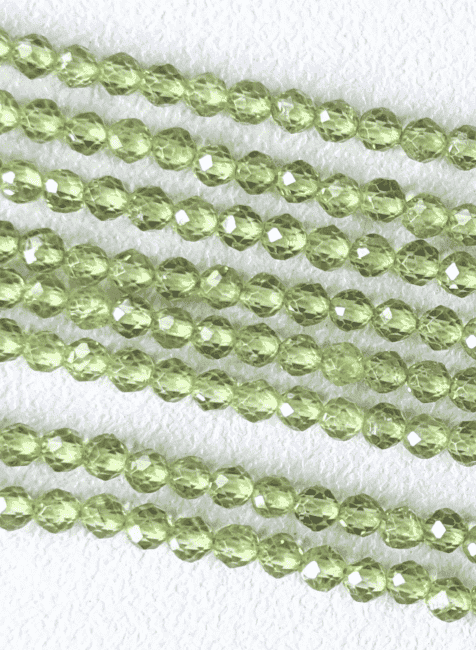 Faceted Peridot AA beads 3mm on 40cm wire