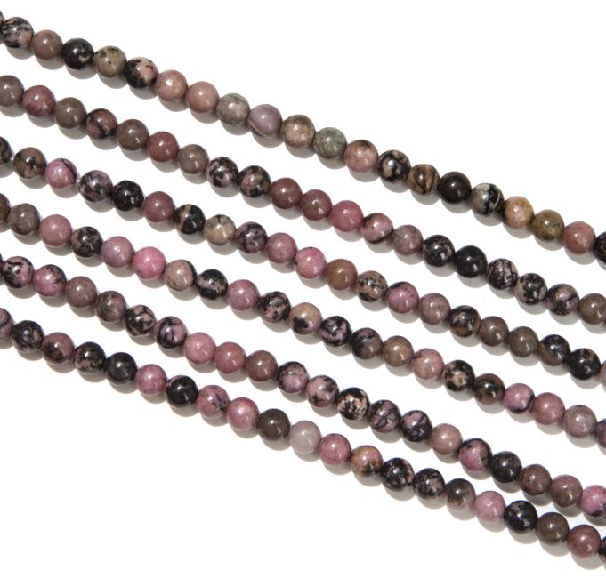 Faceted Rhodonite A 3mm beads on 40cm wire