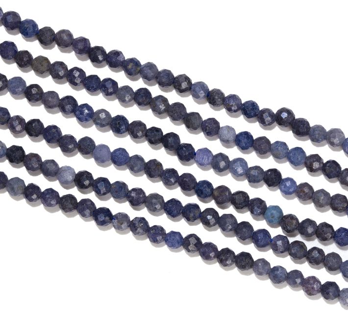 Faceted Blue Sapphire AB beads 3mm on 40cm wire