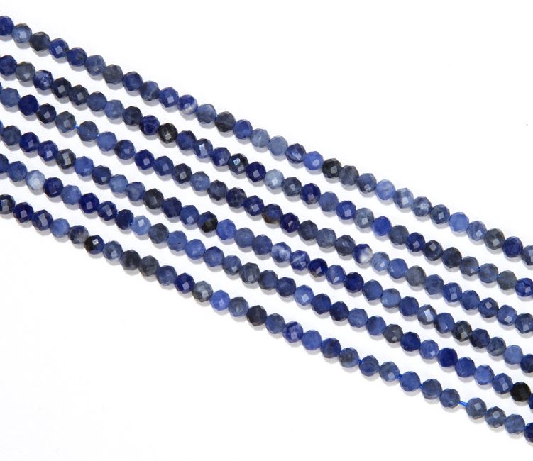 Faceted Sodalite AA 3mm beads on 40cm wire