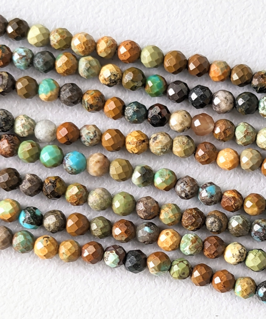 Faceted Turquoise A 3mm beads on 40cm wire