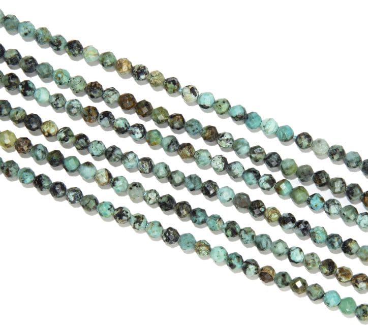 Faceted Natural African Turquoise A 3mm beads on 40cm wire