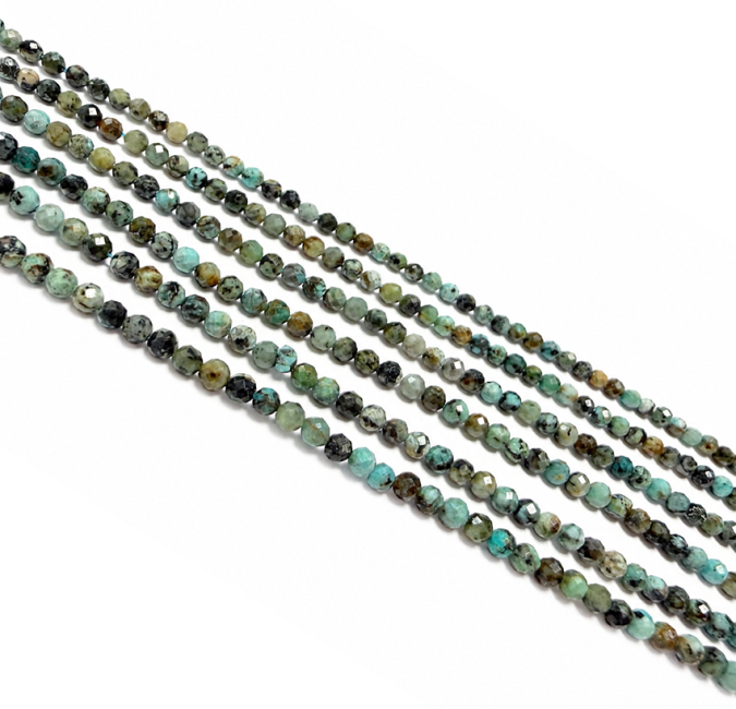 incense at African Natural Turquoise A Faceted Beads on Strand 3mm