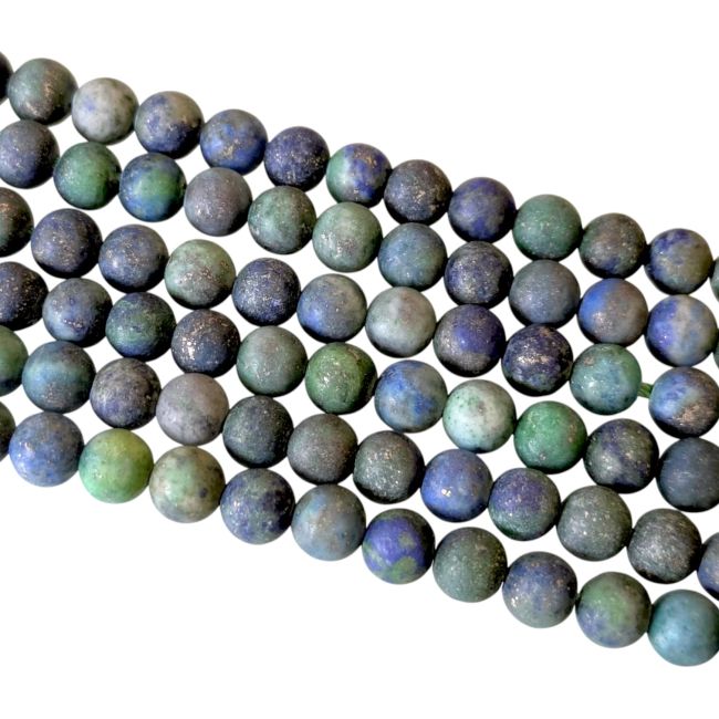 Azurite Malachite matte beads 4mm on 40cm wire
