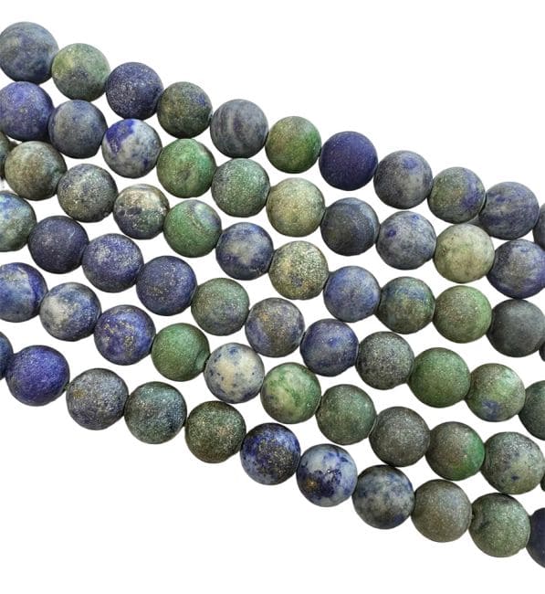 Azurite Malachite matte beads 6mm on a 40cm thread