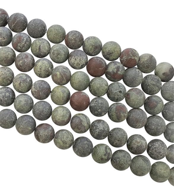 Dragon's Blood Jasper A matt beads 6mm on a 40cm thread