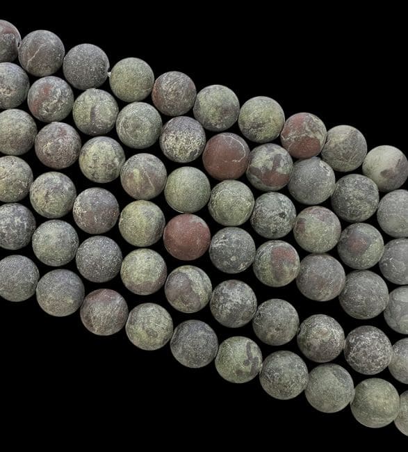 Dragon's Blood Jasper A matt beads 6mm on a 40cm thread