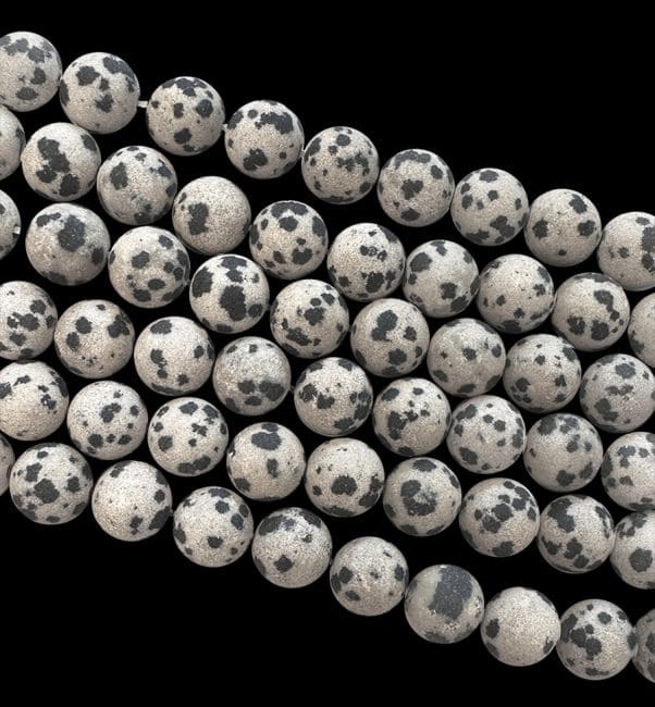 Dalmatian Jasper A 6mm matte beads on a 40cm thread