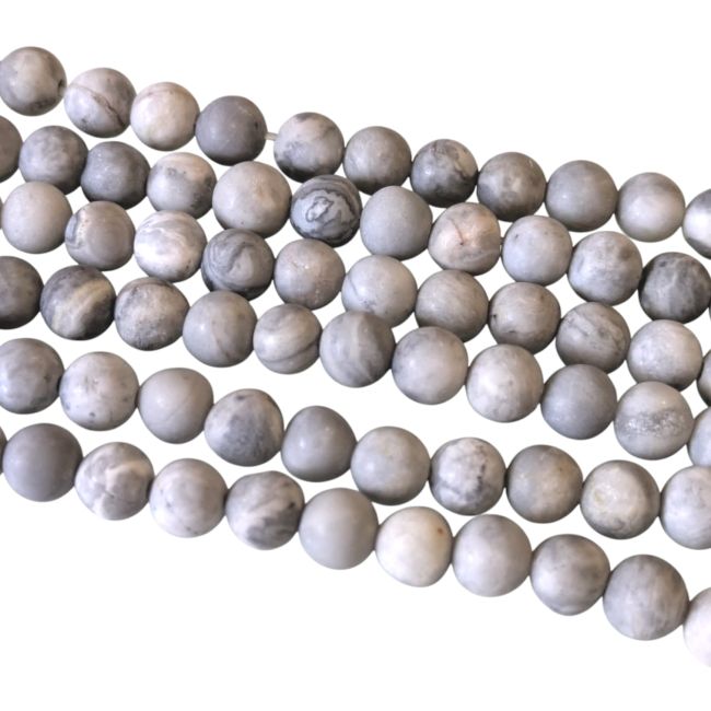 incense at Picasso jasper matte beads 4mm on 40cm thread