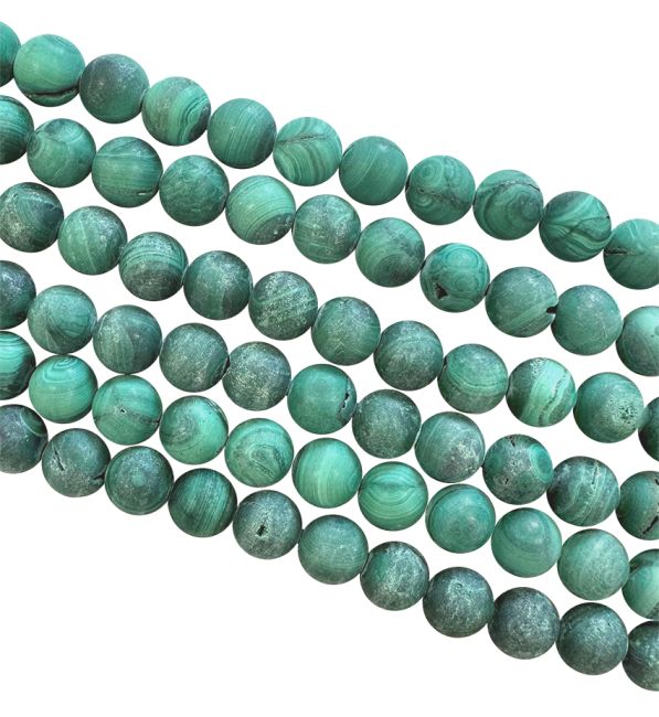 Malachite matte beads 5-6mm on 40cm wire