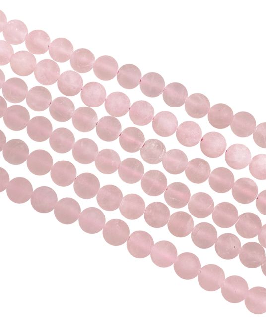 Rose Quartz A matt pearls 6mm on a 40cm thread