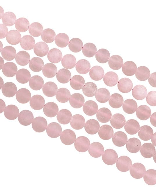 Quartz Rose A matte pearls 8mm on a 40cm thread