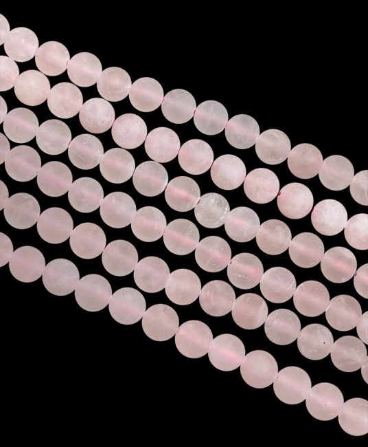 Quartz Rose A matte pearls 8mm on a 40cm thread