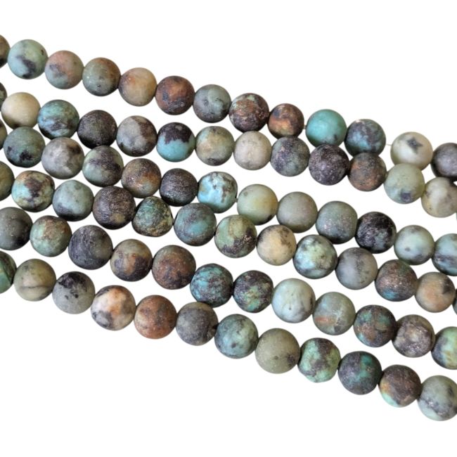 Natural African turquoise matte beads 4mm on a 40cm strand