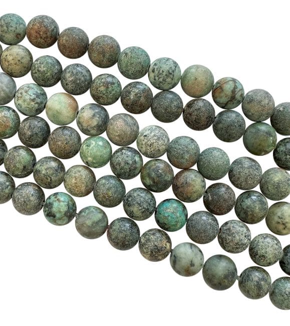 Natural turquoise from Africa matte beads 6mm on a 40cm thread