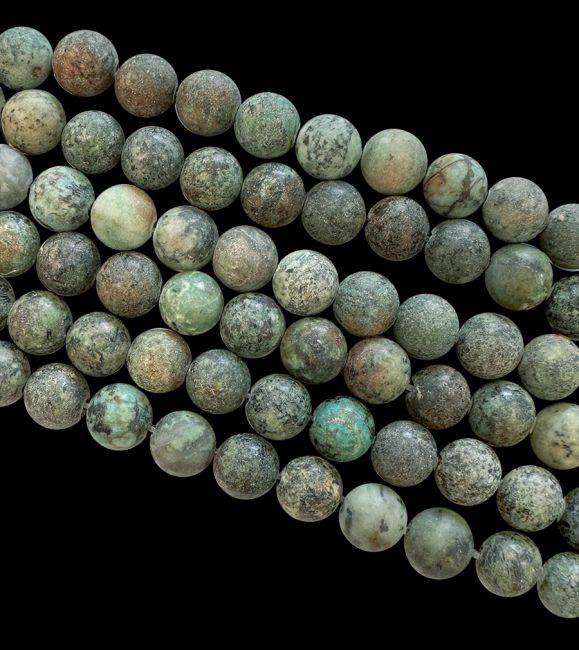 Natural turquoise from Africa matte beads 6mm on a 40cm thread