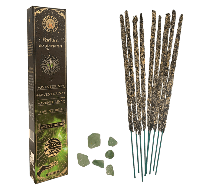 Incense Fragrances & Sens Parfum de Gems Aventurine Smudge Stick 20g