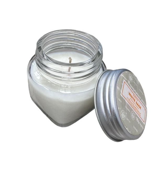 White Sage Satya candles 30grs in glass