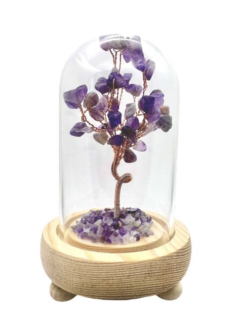 Amethyst Tree of Life under dome with box