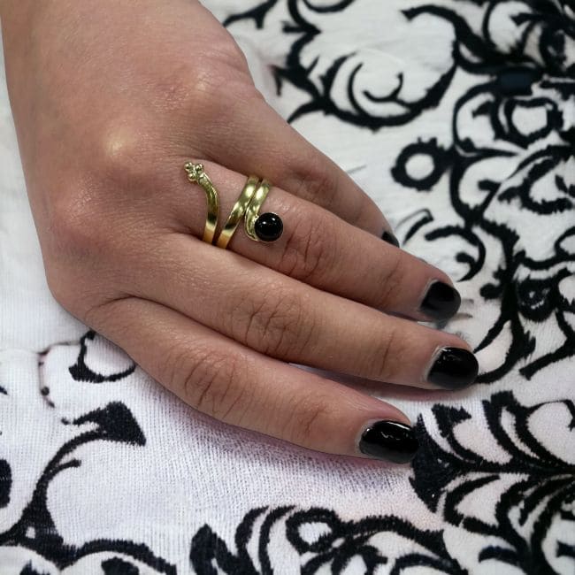 Flower of life adjustable bronze ring