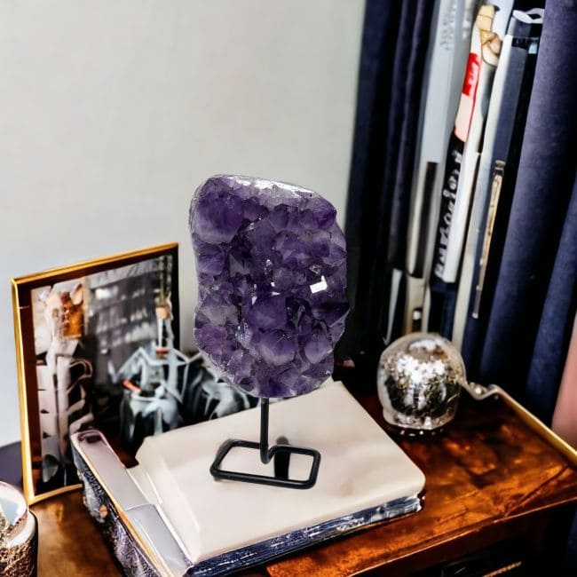 Peru AA amethyst geode on base