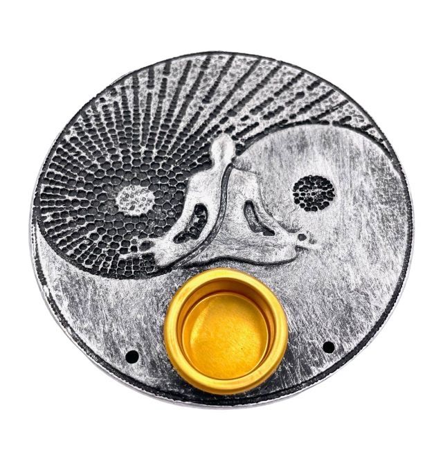 6 x Gray Ying-Yang incense holders 9cm