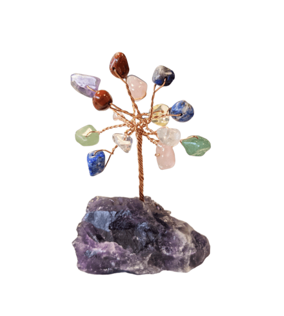 Tree of Life 7 Chakras on Druse Amethyst 8cm