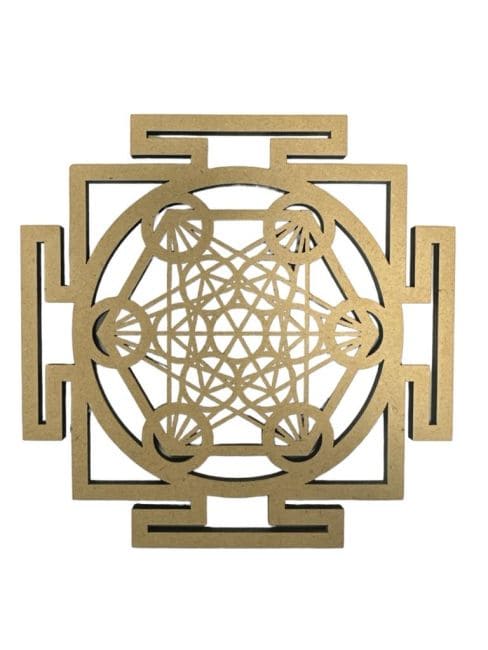incense at Metatron Sri Yantra wooden plaque 20cm
