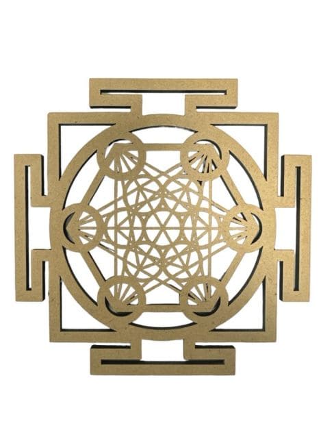 Metatron Sri Yantra wooden plaque 20cm