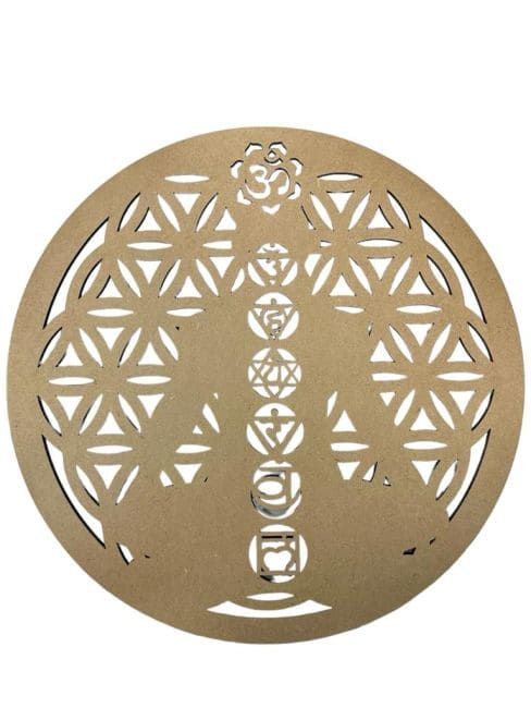 7 Chakras wooden plaque 15cm