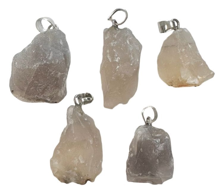 Rough Stone Pendant Gray Agate x5