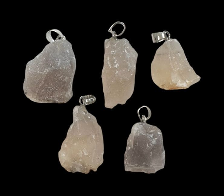 Rough Stone Pendant Gray Agate x5