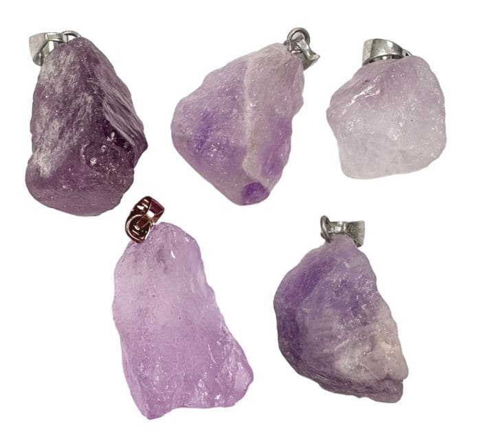 Amethyst Rough Stone Pendant A x 5