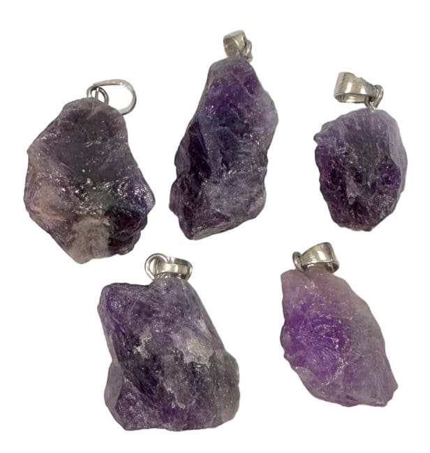 Rough Stone Pendant Amethyst Uruguay A x5