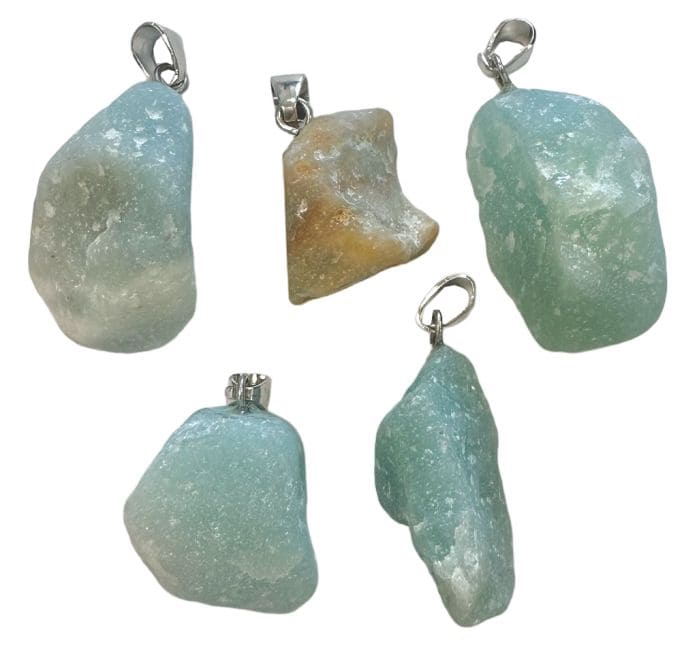 China Amazonite Rough Stone Pendant A x5